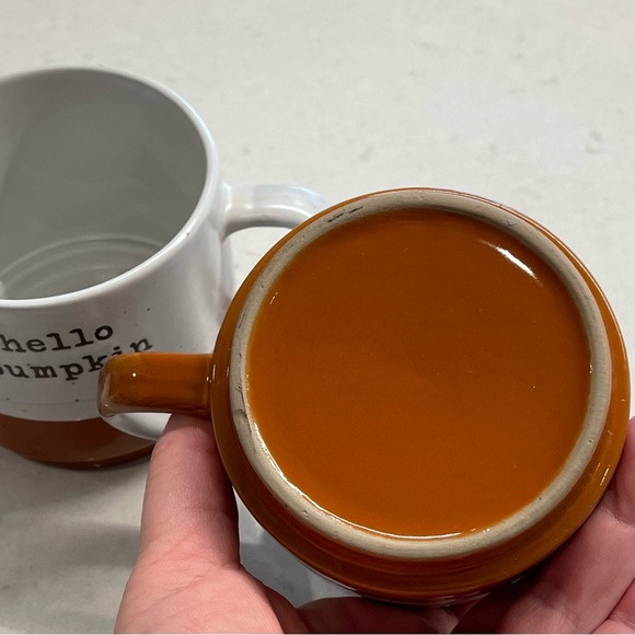 Hello Pumpkin Spice Fall Coffee Mug Set of 2 Ceramic - Picture 3 of 8